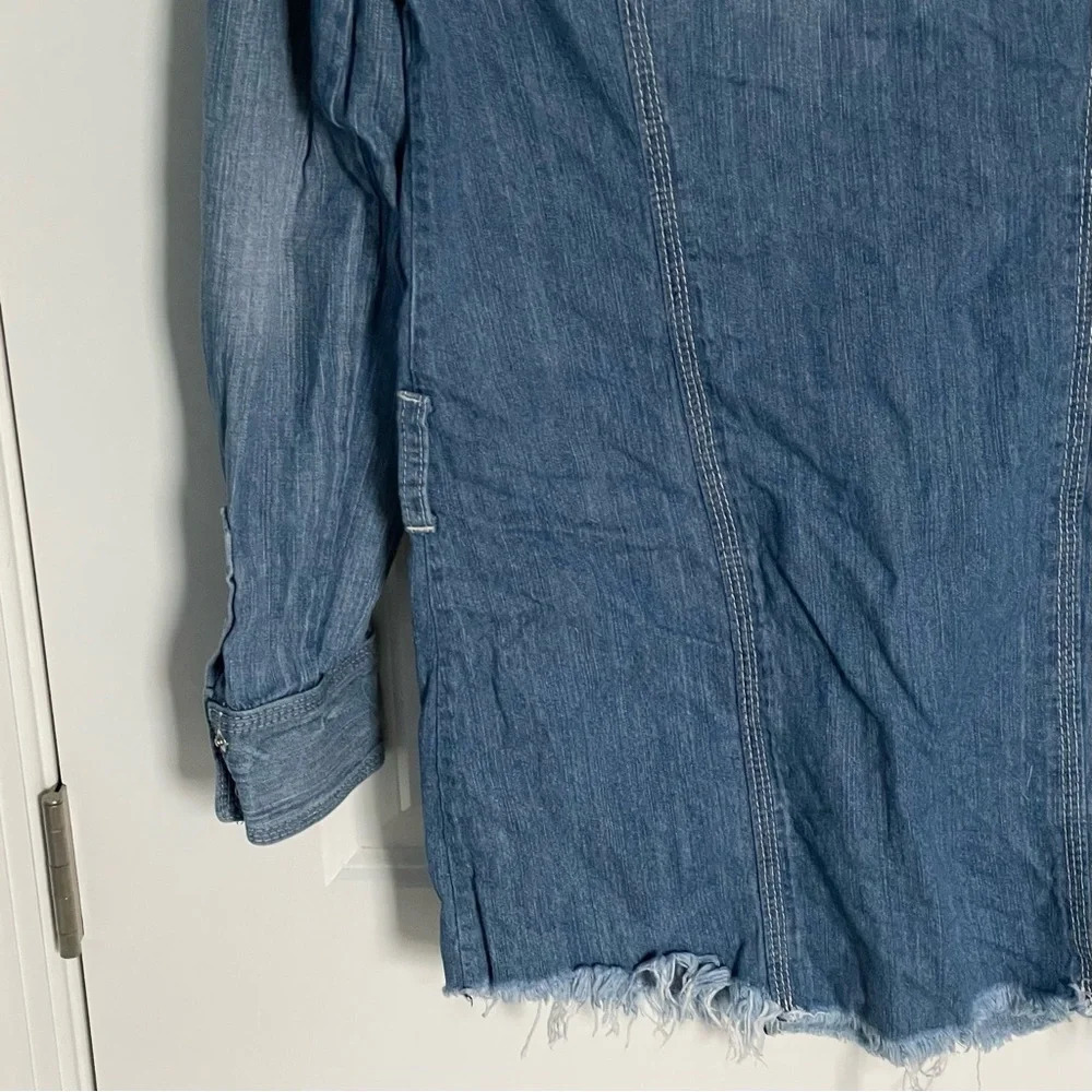True Religion Rocky western denim chambray shirt Dress 29120 - Picture 10 of 14